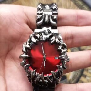 gothic thorn sculpted quartz watch y2k spiked statement watch, 4 colors