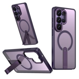 phone case suitable for samsung s24/25 ultra and s22 fe, transparent with a magnetic vertical stand and full protection. phone protectors flip z