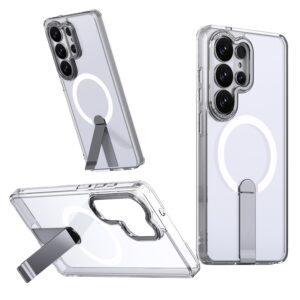 samsung s26ultra phone case s26fe transparent magnetic vertical stand protective cover with secure fit and durable design flip z finds kickstand
