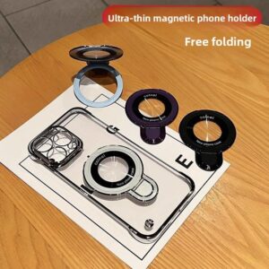 iphone 15 pro max slim electroplated borderless hard case with magnetic holder flip z phone promax screenprotector