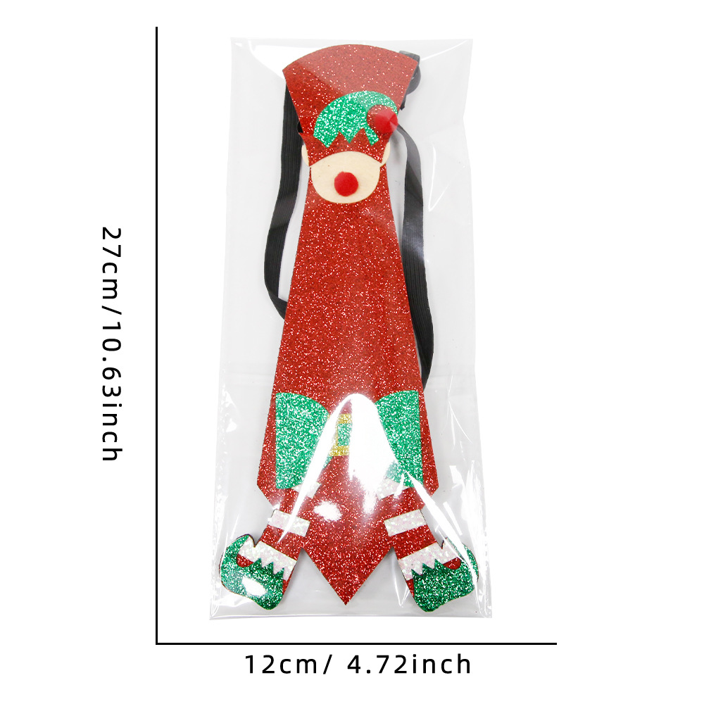 Christmas Felt Reindeer Snowman Party Necktie detail image 13