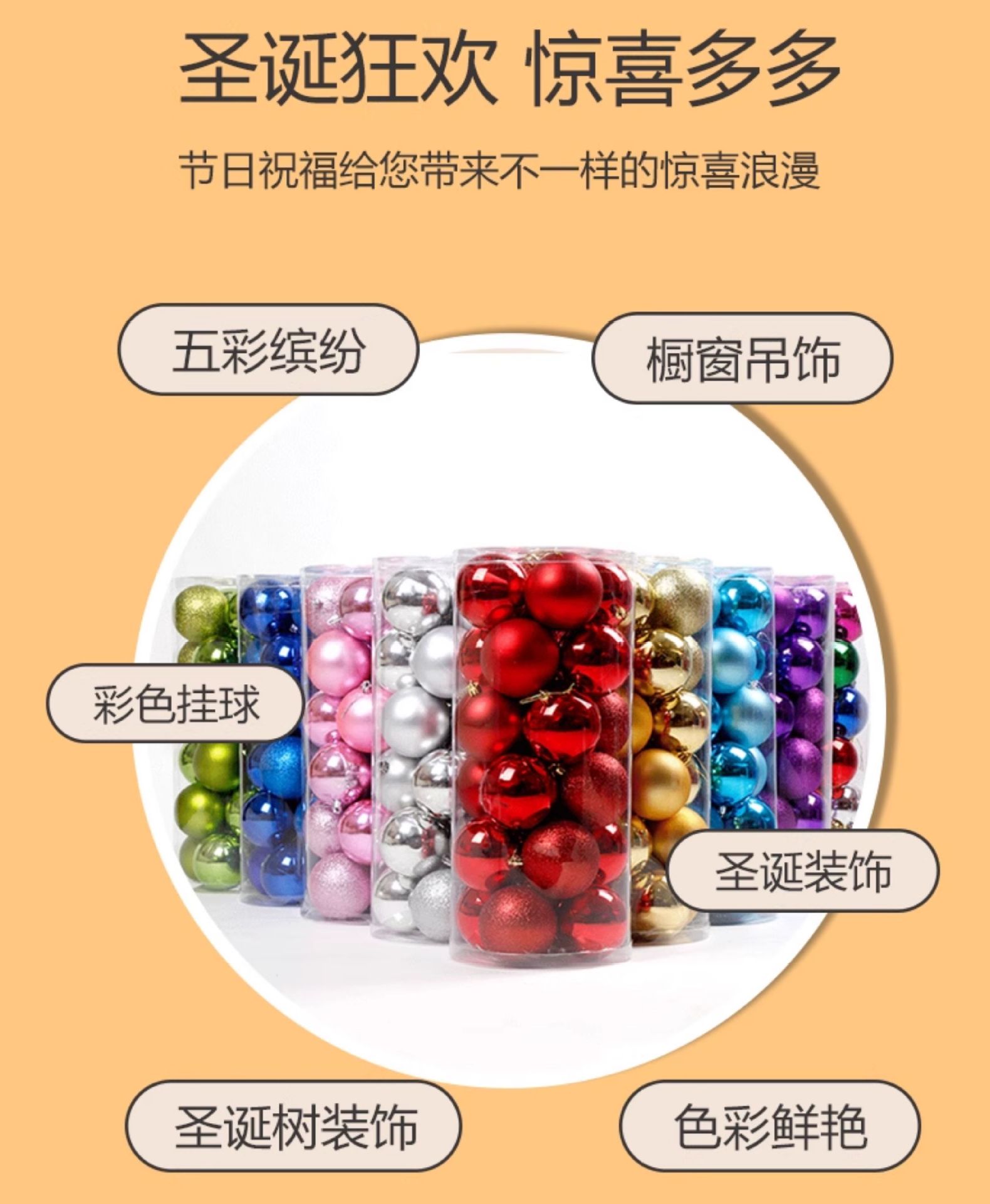圣诞球套装细节图 6